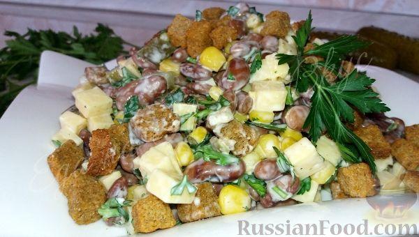 Сырный салат с сухариками и солеными огурцами рецепт 👌 с фото пошаговый | Как готовить салаты